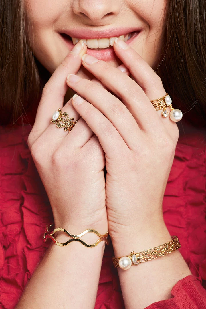 STORETS Antique Vintage Faux Pearl Ring