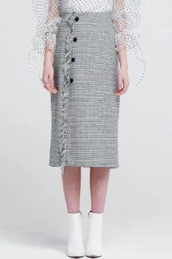 STORETS SALE Jennet Frayed Midi Skirt CLOTHING