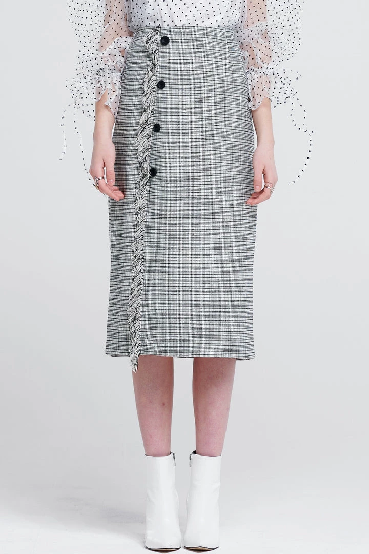 STORETS SALE Jennet Frayed Midi Skirt CLOTHING