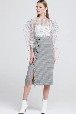 STORETS SALE Jennet Frayed Midi Skirt CLOTHING