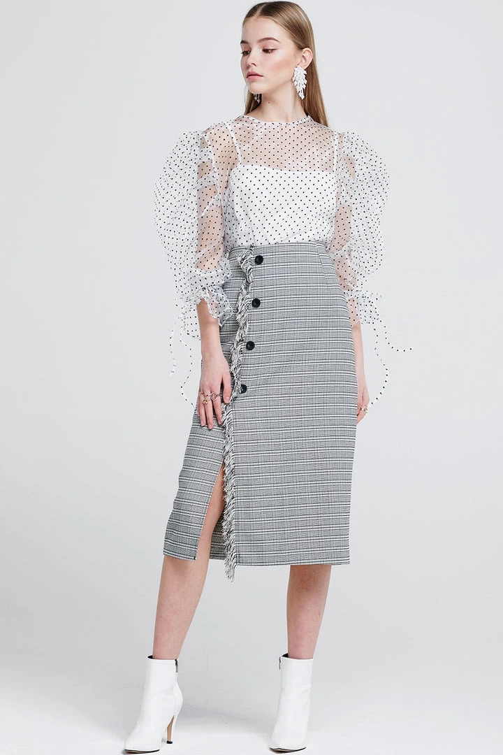 STORETS SALE Jennet Frayed Midi Skirt CLOTHING