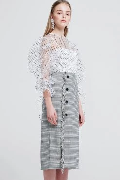 STORETS SALE Jennet Frayed Midi Skirt CLOTHING