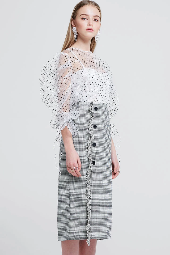 STORETS SALE Jennet Frayed Midi Skirt CLOTHING