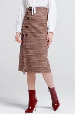 STORETS SALE Jennet Frayed Midi Skirt CLOTHING