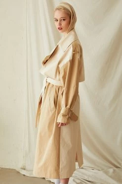 STORETS Brianna Colorblock Trench Coat CLOTHING