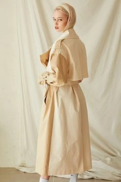STORETS Brianna Colorblock Trench Coat CLOTHING
