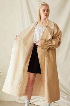 STORETS Brianna Colorblock Trench Coat CLOTHING