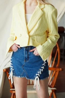 STORETS CLOTHING Kate Eyelet Denim Skirt