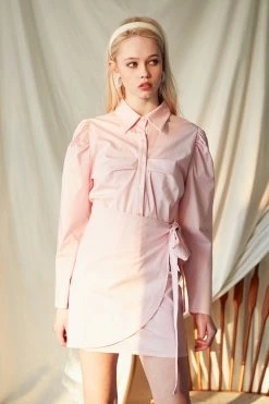 STORETS Carmen Wrap Shirt Dress CLOTHING