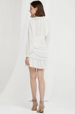 STORETS CLOTHING Rilynn Tie Collar Drape Dress