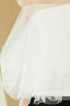 STORETS CLOTHING Bell Tulle Off-the-Shoulder Top