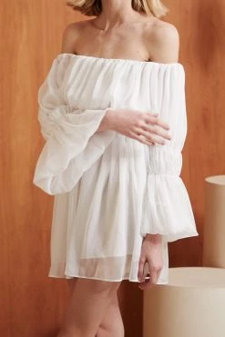 STORETS Camila Sheer Smocked Dress