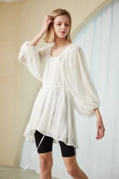 STORETS Hannah Sheer Chiffon Flowy Dress