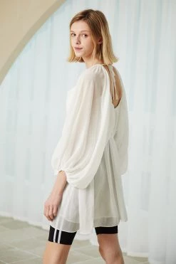 STORETS Hannah Sheer Chiffon Flowy Dress