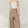 STORETS Sustainable Re:born Mya Wide Leg Pants In Plaid BOTTOMS