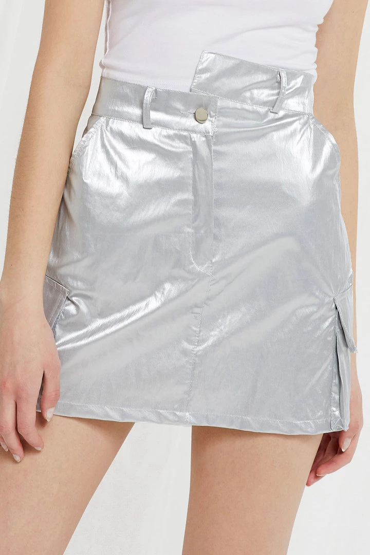 STORETS CLOTHING Kana Crinkle Metallic Skirt