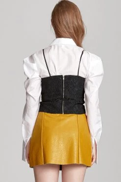 STORETS SALE Sadie Textured Leather Zip Skirt CLOTHING