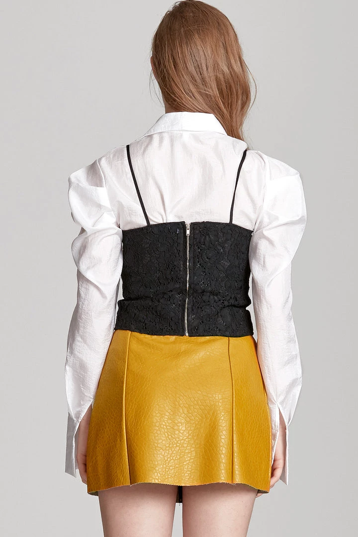 STORETS SALE Sadie Textured Leather Zip Skirt CLOTHING