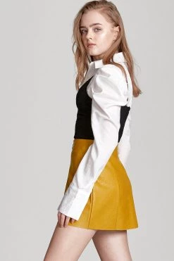 STORETS SALE Sadie Textured Leather Zip Skirt CLOTHING