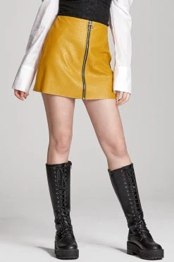 STORETS SALE Sadie Textured Leather Zip Skirt CLOTHING