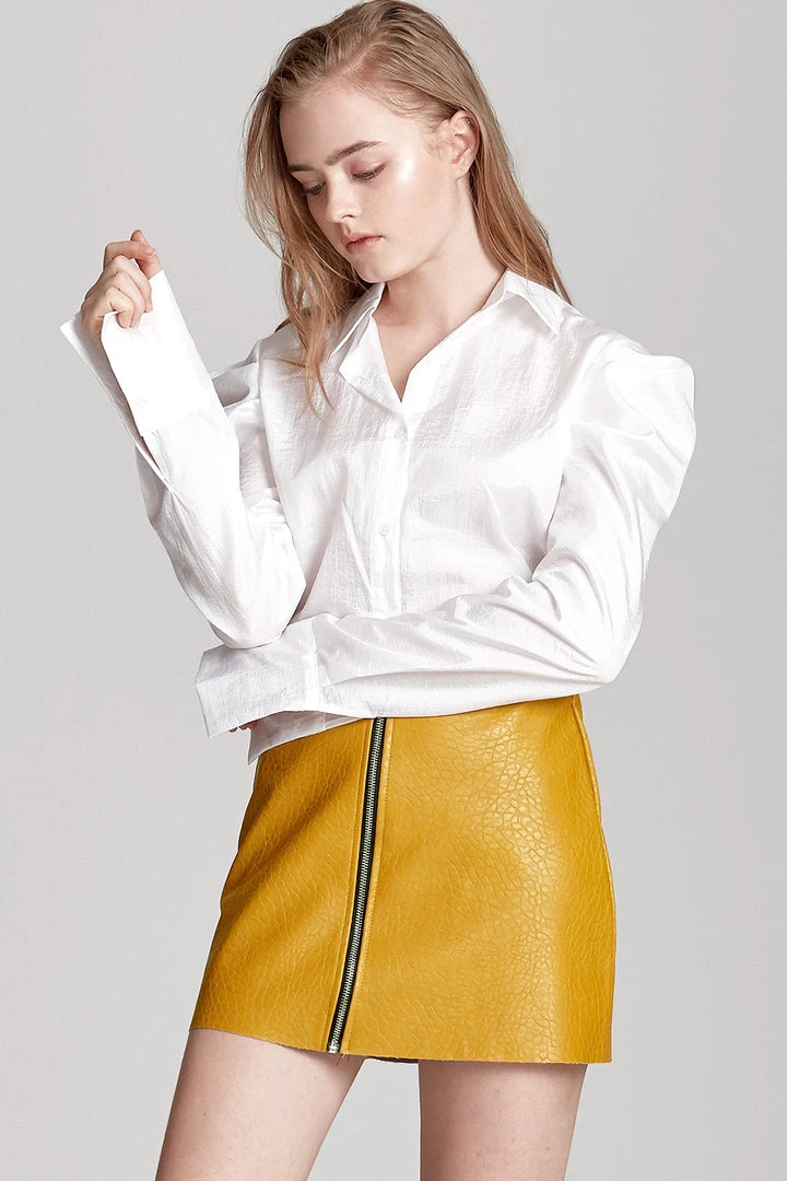 STORETS SALE Sadie Textured Leather Zip Skirt CLOTHING