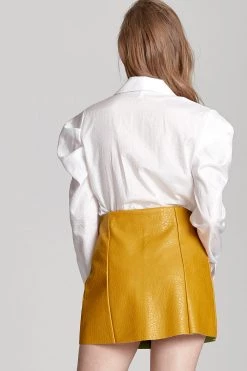 STORETS SALE Sadie Textured Leather Zip Skirt CLOTHING