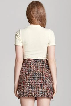 STORETS CLOTHING Camila Chain Belted Tweed Skirt