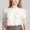 STORETS SALE CLOTHING Sally Sheer Ruffle Bow Blouse