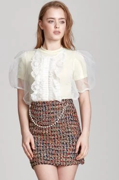 STORETS CLOTHING Camila Chain Belted Tweed Skirt