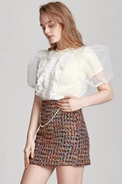 STORETS SALE CLOTHING Sally Sheer Ruffle Bow Blouse