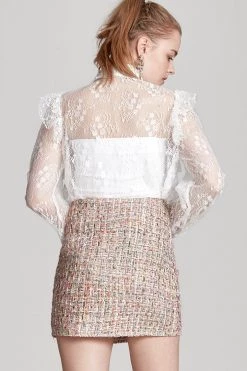 STORETS CLOTHING Camila Chain Belted Tweed Skirt