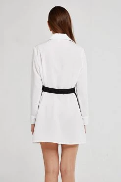 STORETS Olivia Pinstripe Block Shirt Dress