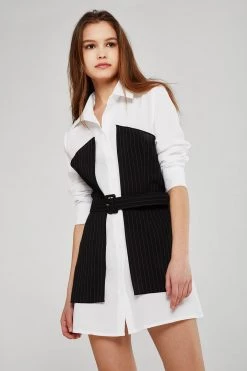 STORETS Olivia Pinstripe Block Shirt Dress