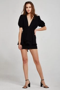 STORETS CLOTHING Harper Plunge Peplum Romper