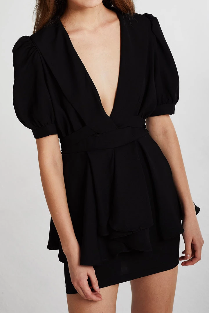 STORETS CLOTHING Harper Plunge Peplum Romper