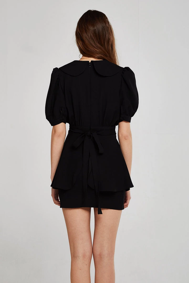 STORETS CLOTHING Harper Plunge Peplum Romper