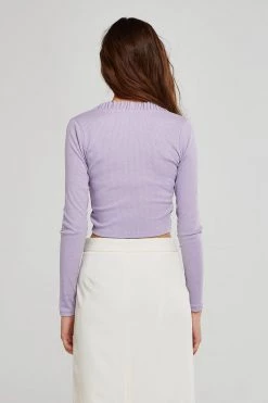 Vitaliia Luna Ruffle Trim Cropped Cardigan