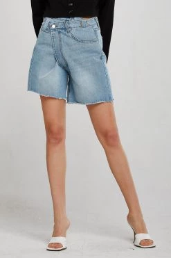 STORETS Bailey Wrap Effect Denim Shorts CLOTHING