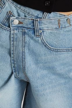 STORETS Bailey Wrap Effect Denim Shorts CLOTHING