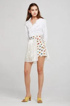 STORETS Isabel Pleated Chiffon Overlay Skirt CLOTHING