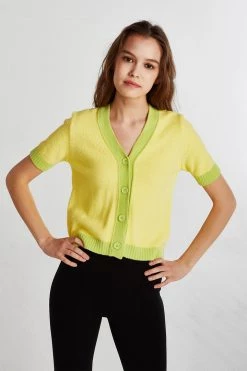 STORETS Lucy Contrast Trim Cardigan