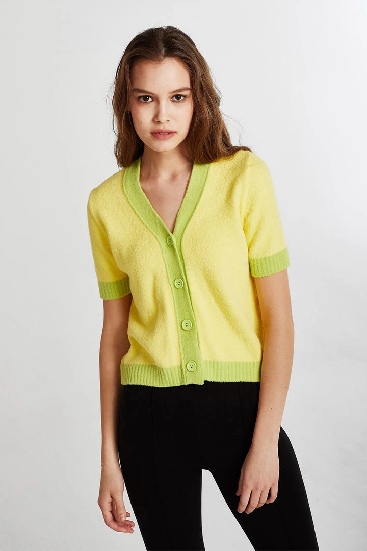 STORETS Lucy Contrast Trim Cardigan