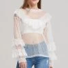 STORETS Austyn Polka Dot Tulle Blouse