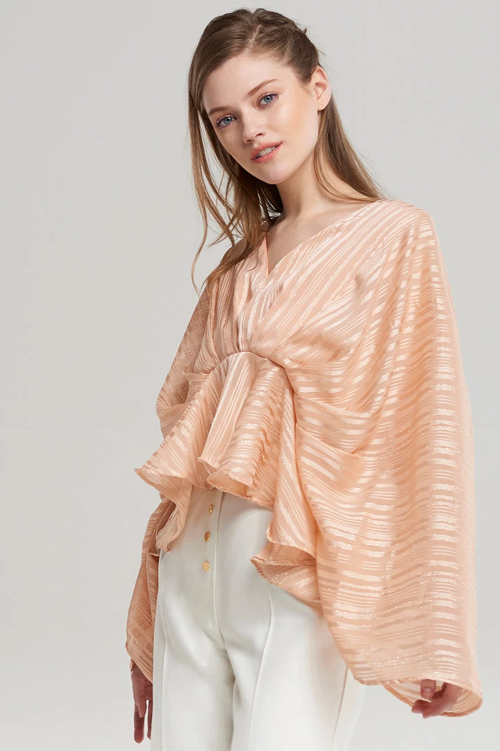 STORETS Linda Draped Shawl Blouse CLOTHING