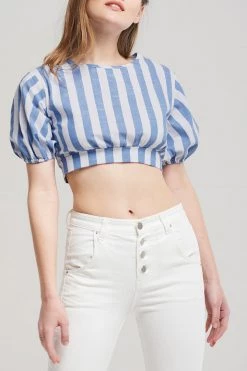 STORETS Alice Stripe Ribbon Blouse CLOTHING