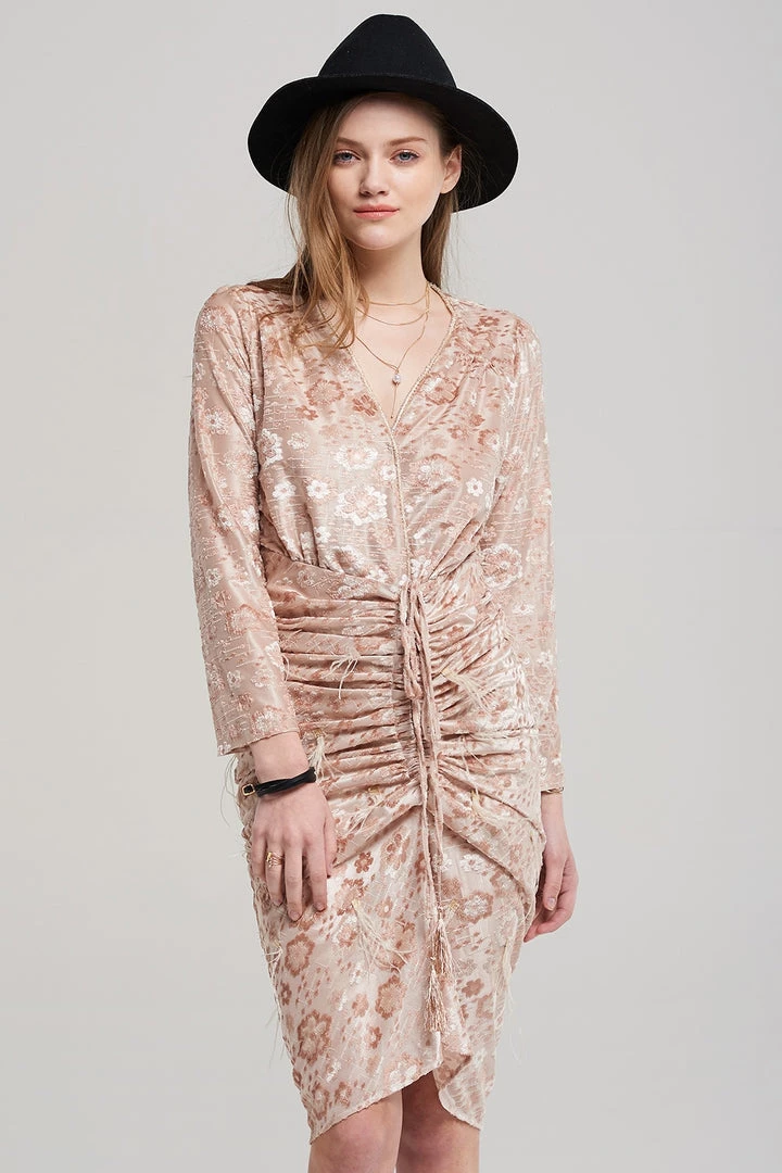 STORETS SALE Sally Metallic Floral Print Dress