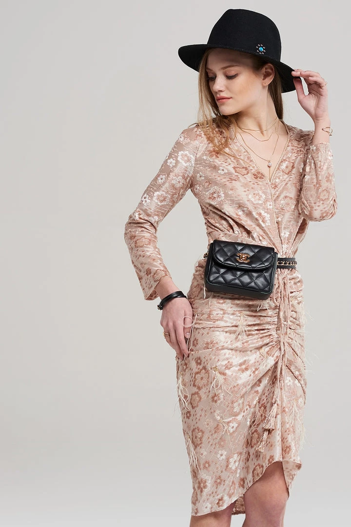 STORETS SALE Sally Metallic Floral Print Dress