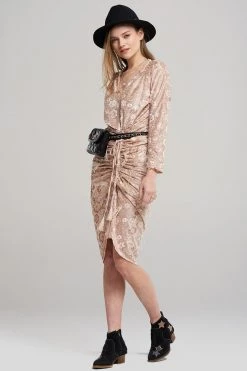 STORETS SALE Sally Metallic Floral Print Dress