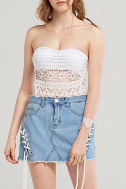 STORETS SALE Skylar Eyelet Denim Skirt CLOTHING