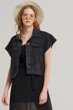 STORETS SALE CLOTHING Jo Kimono Cut Denim Vest